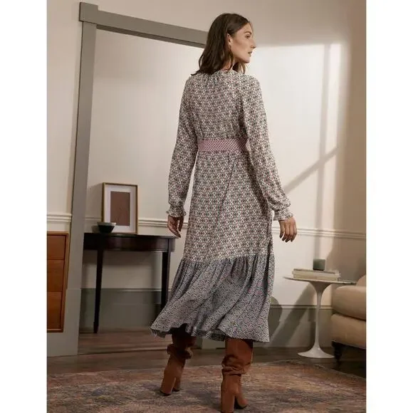 Boden Multicolor Patterned Midi Dress - Picture 3 of 11